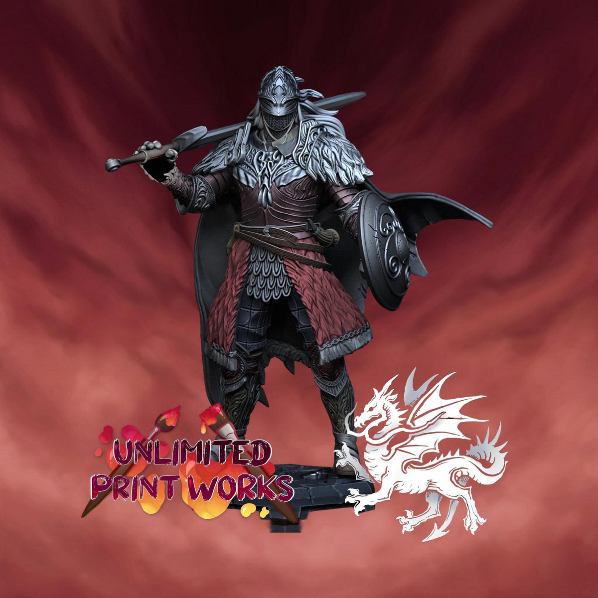 Raging Wolf Miniature - DraGun Studios - 28mm / 32mm / 36mm / 75mm - Resin Printed Figure for D&D, TTRPGs, and Board Games