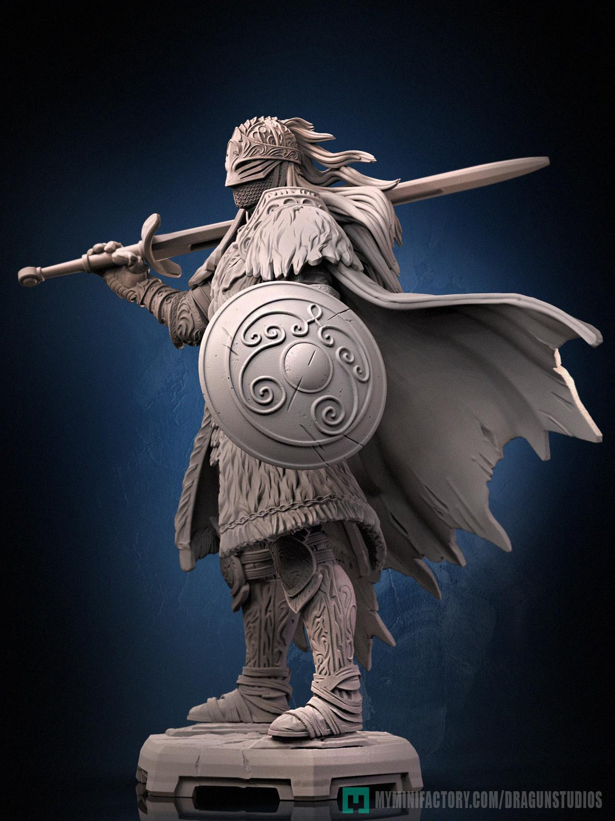 Raging Wolf Miniature - DraGun Studios - 28mm / 32mm / 36mm / 75mm - Resin Printed Figure for D&D, TTRPGs, and Board Games