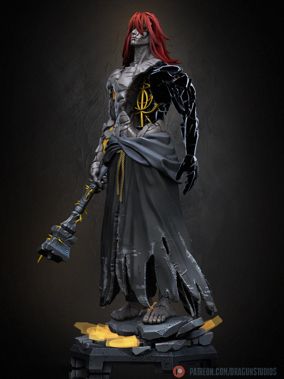 Fractured God Miniature - DraGun Studios - 56mm / 110mm - Resin Printed Figure for D&D, TTRPGs, and Board Games