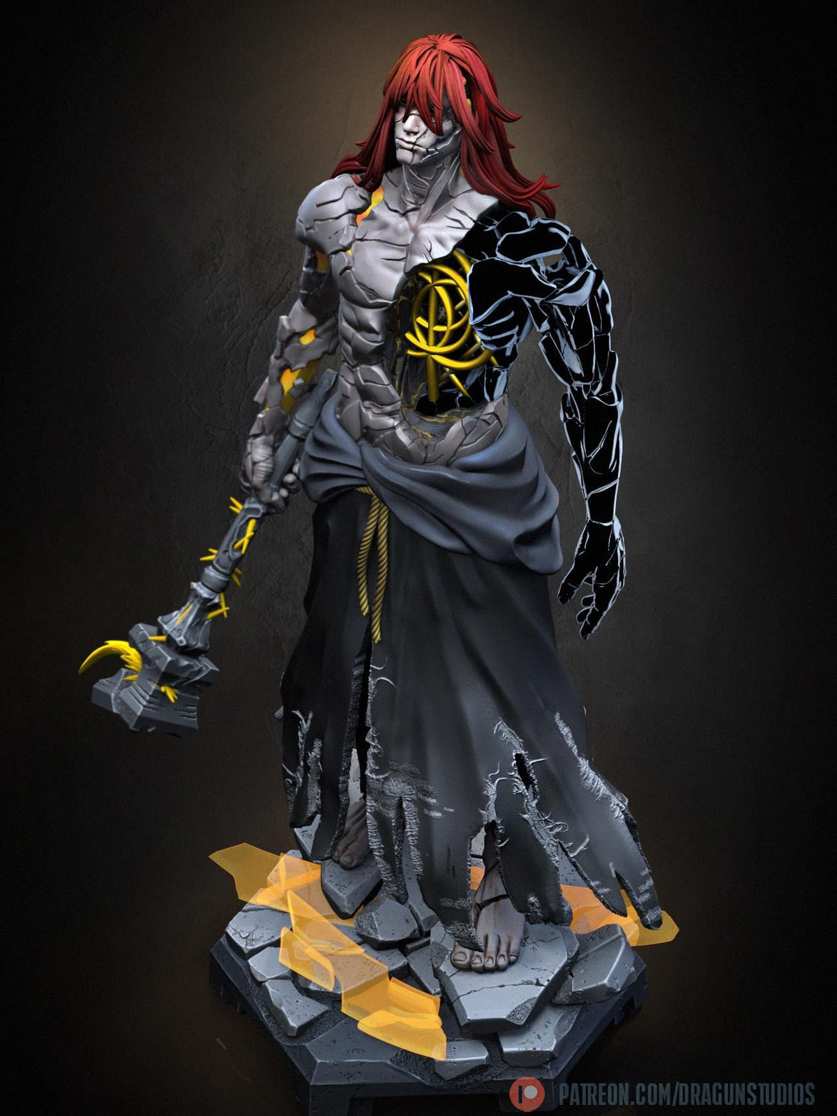 Fractured God Miniature - DraGun Studios - 56mm / 110mm - Resin Printed Figure for D&D, TTRPGs, and Board Games