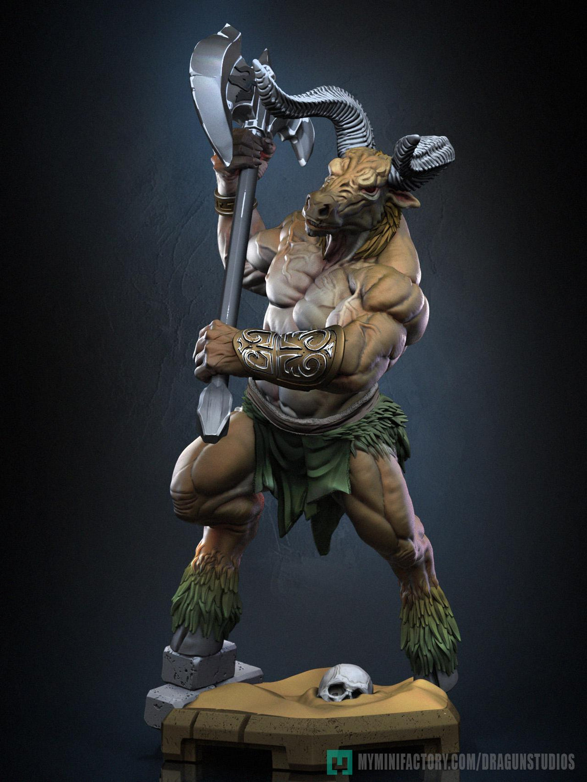 Minotaurus Miniature - DraGun Studios - 56mm / 110mm - Resin Printed Figure for D&D, TTRPGs, and Board Games