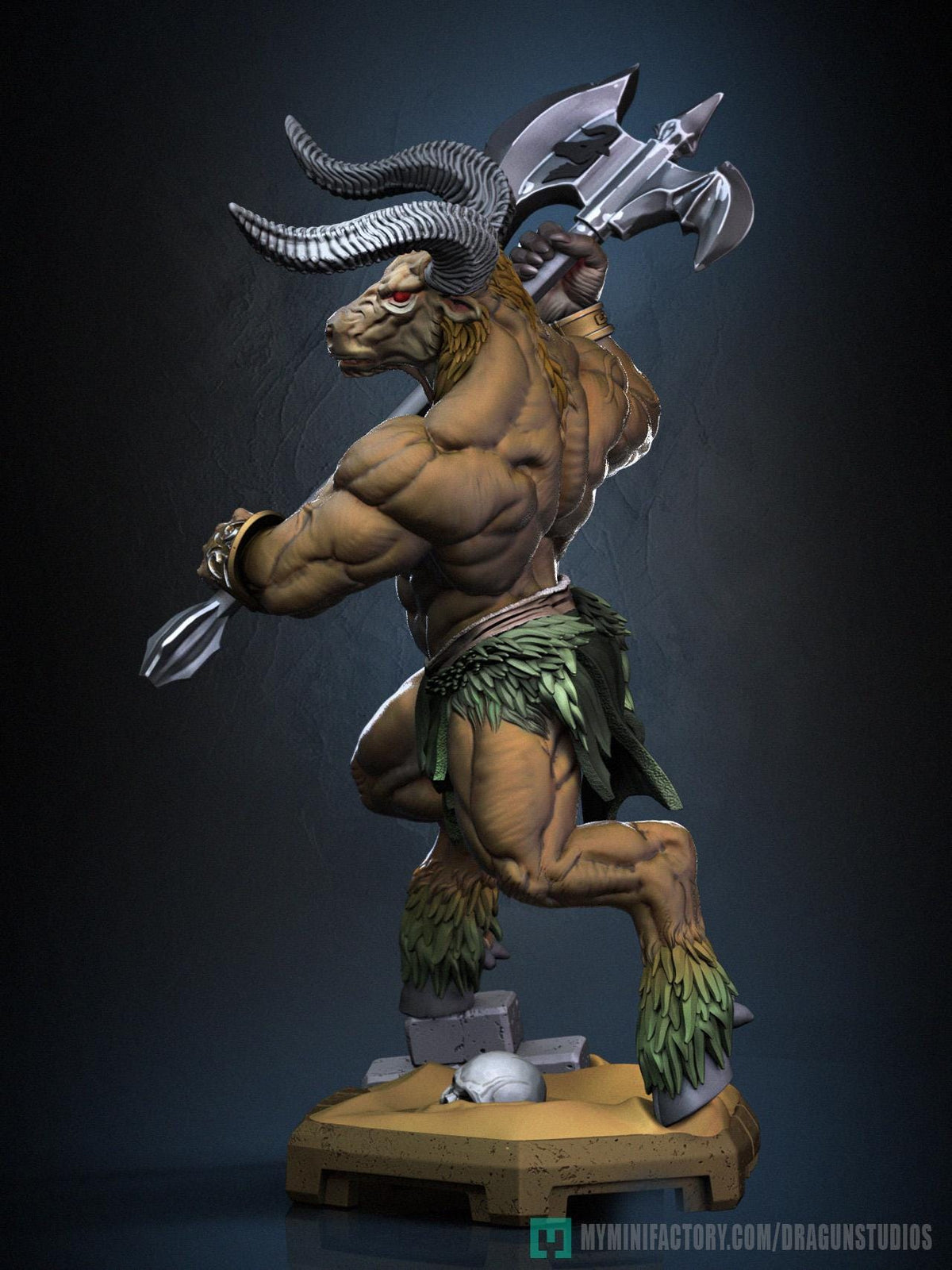 Minotaurus Miniature - DraGun Studios - 56mm / 110mm - Resin Printed Figure for D&D, TTRPGs, and Board Games