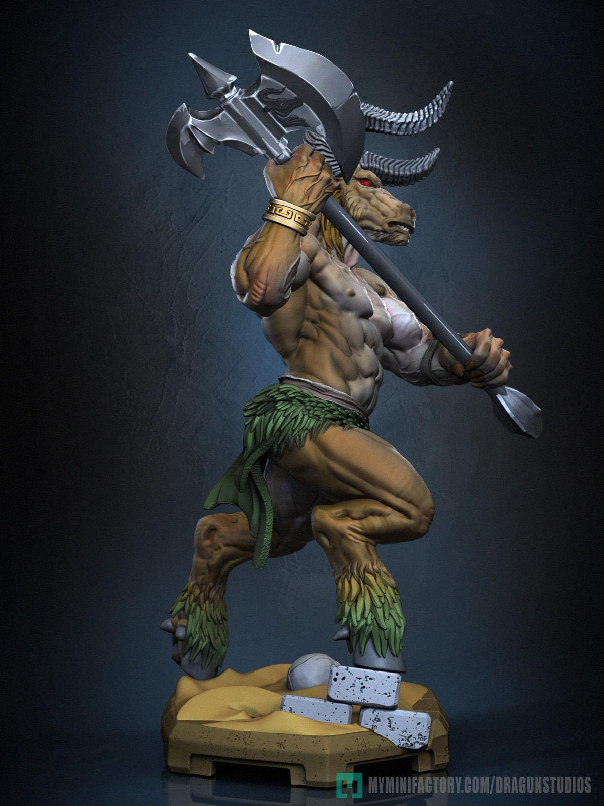 Minotaurus Miniature - DraGun Studios - 56mm / 110mm - Resin Printed Figure for D&D, TTRPGs, and Board Games