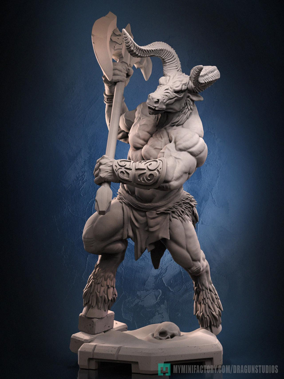 Minotaurus Miniature - DraGun Studios - 56mm / 110mm - Resin Printed Figure for D&D, TTRPGs, and Board Games