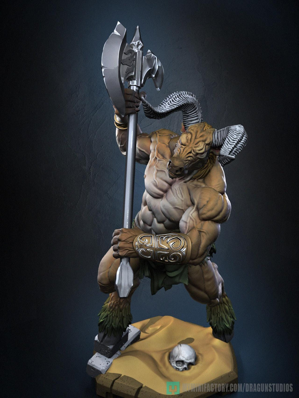 Minotaurus Miniature - DraGun Studios - 56mm / 110mm - Resin Printed Figure for D&D, TTRPGs, and Board Games