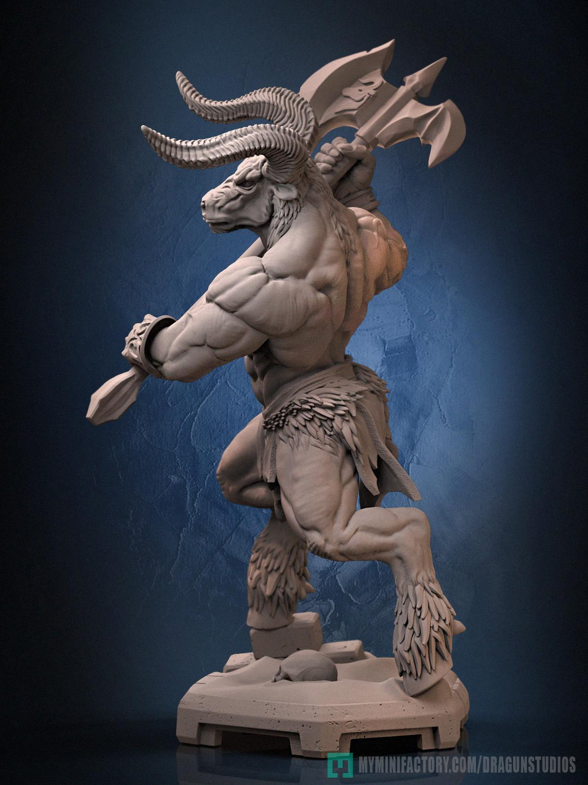 Minotaurus Miniature - DraGun Studios - 56mm / 110mm - Resin Printed Figure for D&D, TTRPGs, and Board Games