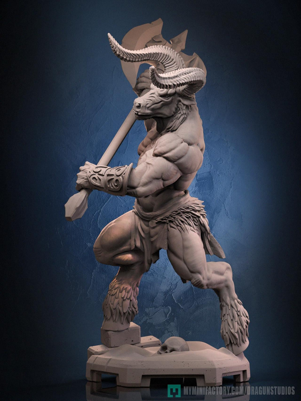Minotaurus Miniature - DraGun Studios - 56mm / 110mm - Resin Printed Figure for D&D, TTRPGs, and Board Games