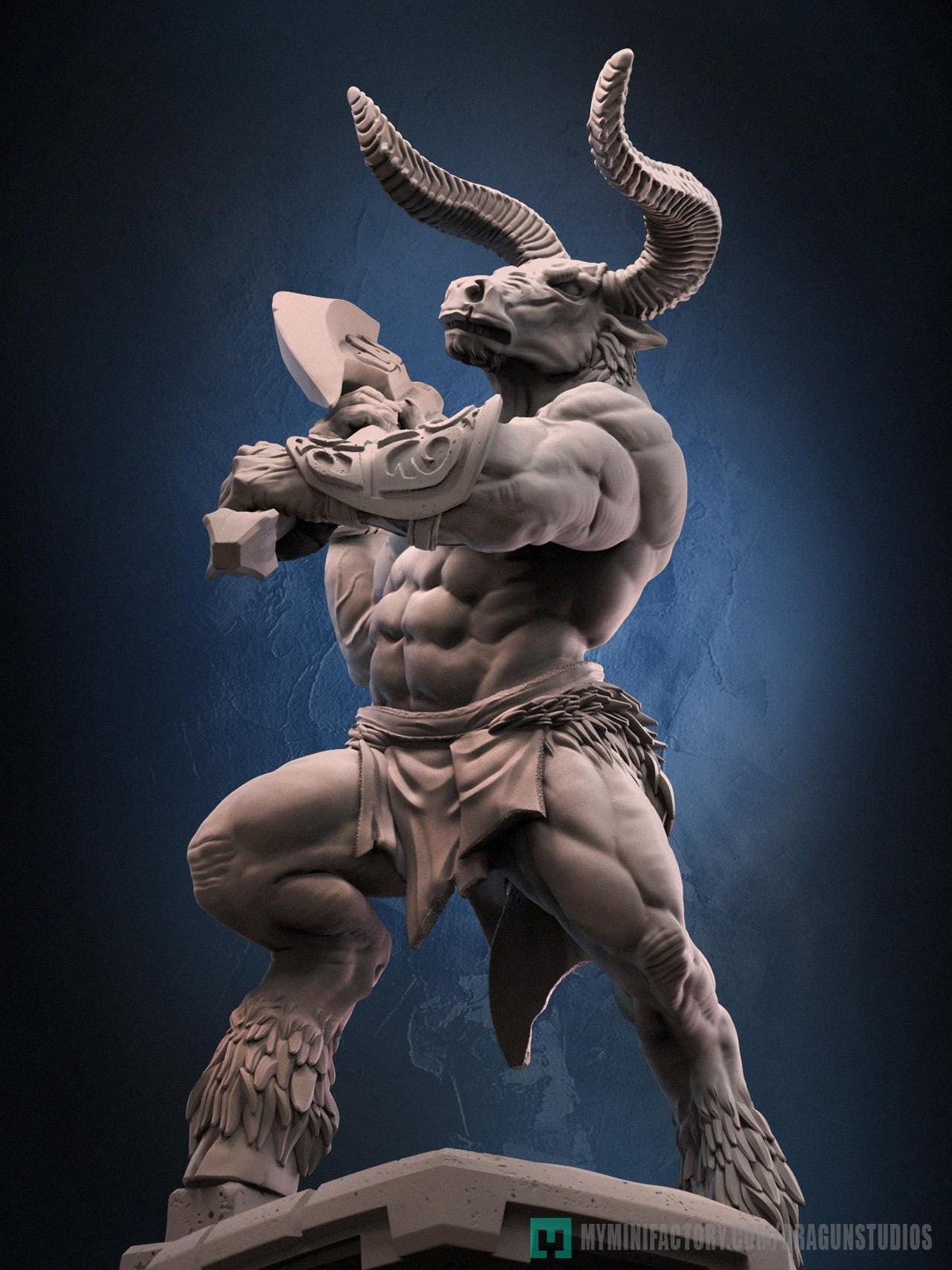 Minotaurus Miniature - DraGun Studios - 56mm / 110mm - Resin Printed Figure for D&D, TTRPGs, and Board Games