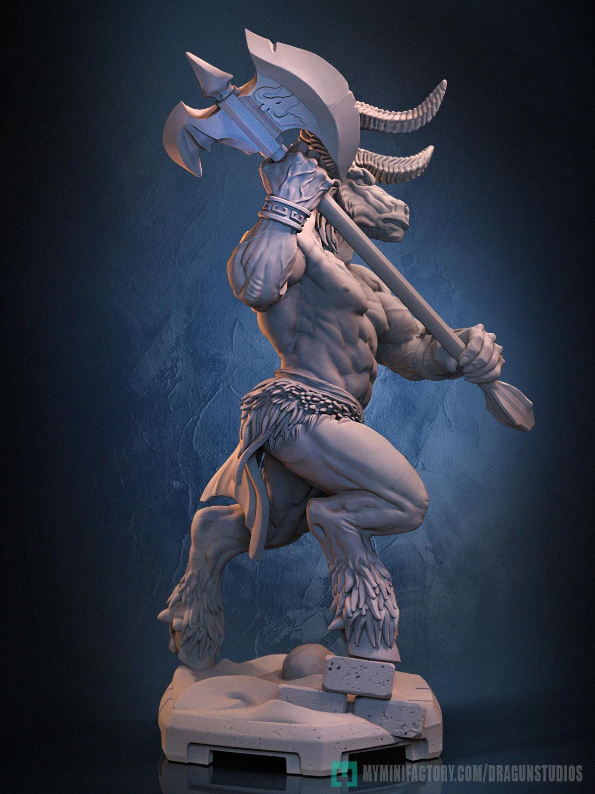 Minotaurus Miniature - DraGun Studios - 56mm / 110mm - Resin Printed Figure for D&D, TTRPGs, and Board Games