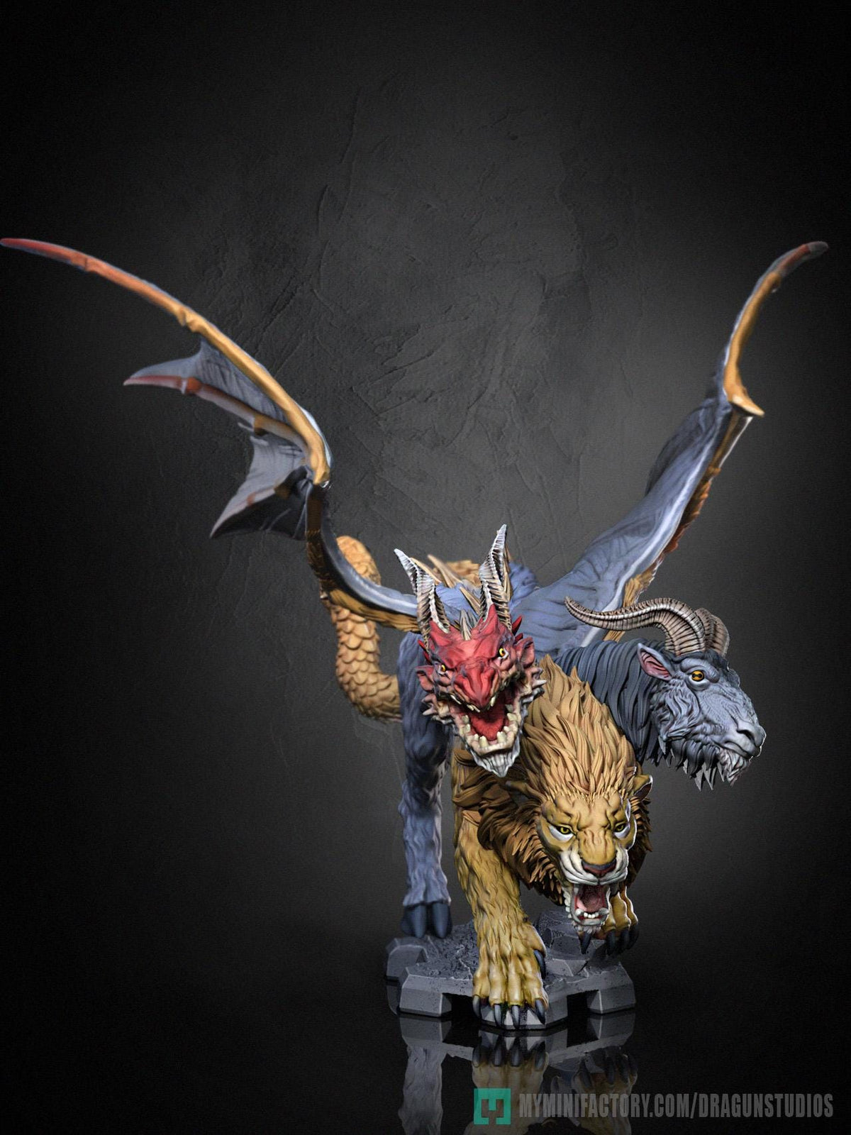 Chimera Miniature - DraGun Studios - 57mm / 80mm - Resin Printed Figure for D&D, TTRPGs, and Board Games
