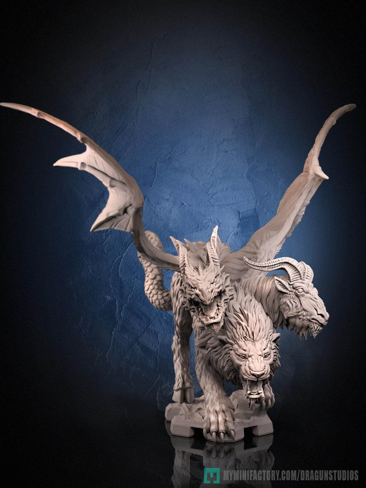 Chimera Miniature - DraGun Studios - 57mm / 80mm - Resin Printed Figure for D&D, TTRPGs, and Board Games