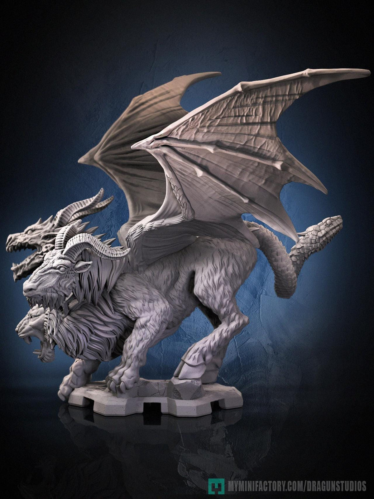 Chimera Miniature - DraGun Studios - 57mm / 80mm - Resin Printed Figure for D&D, TTRPGs, and Board Games
