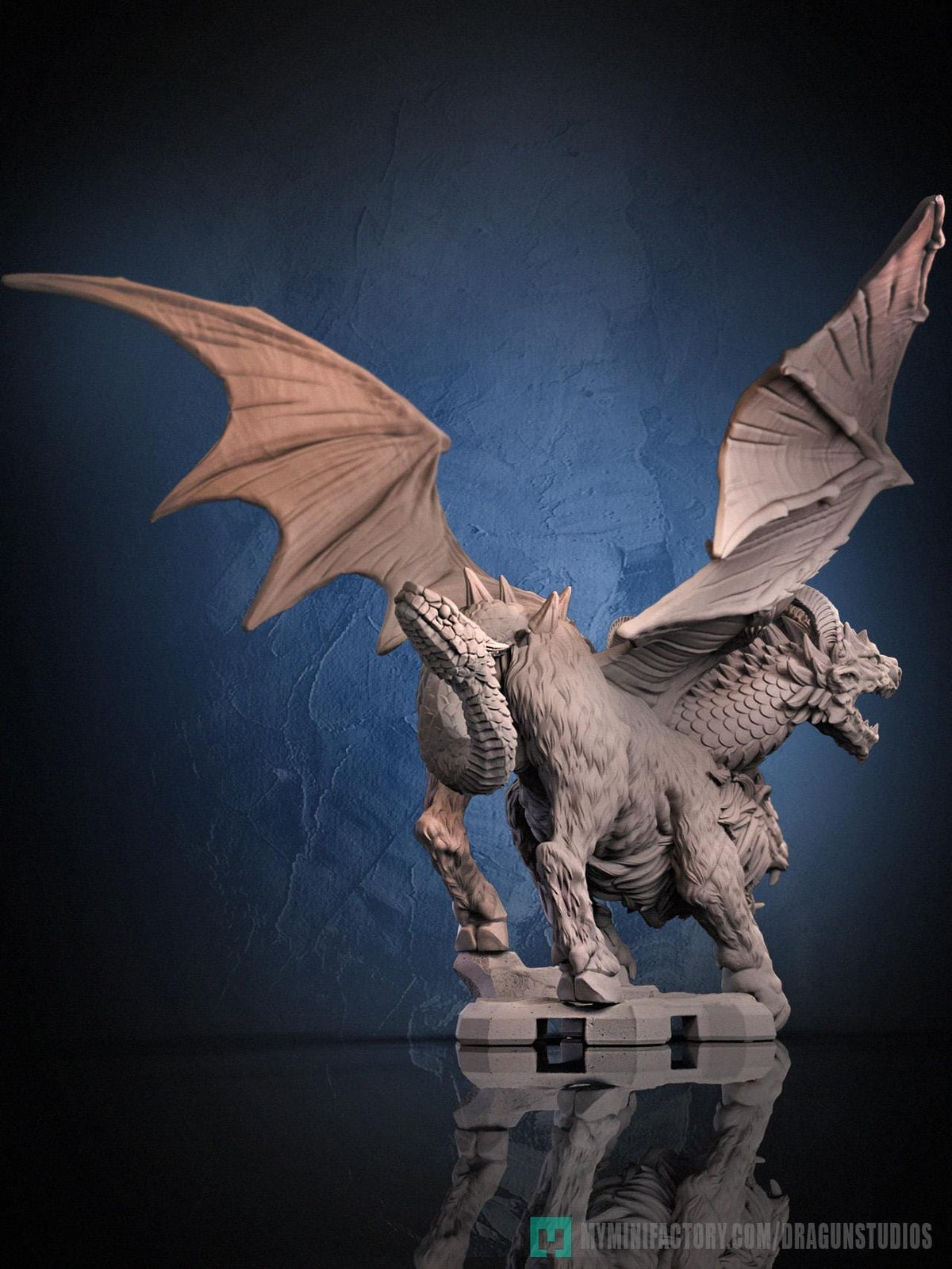 Chimera Miniature - DraGun Studios - 57mm / 80mm - Resin Printed Figure for D&D, TTRPGs, and Board Games