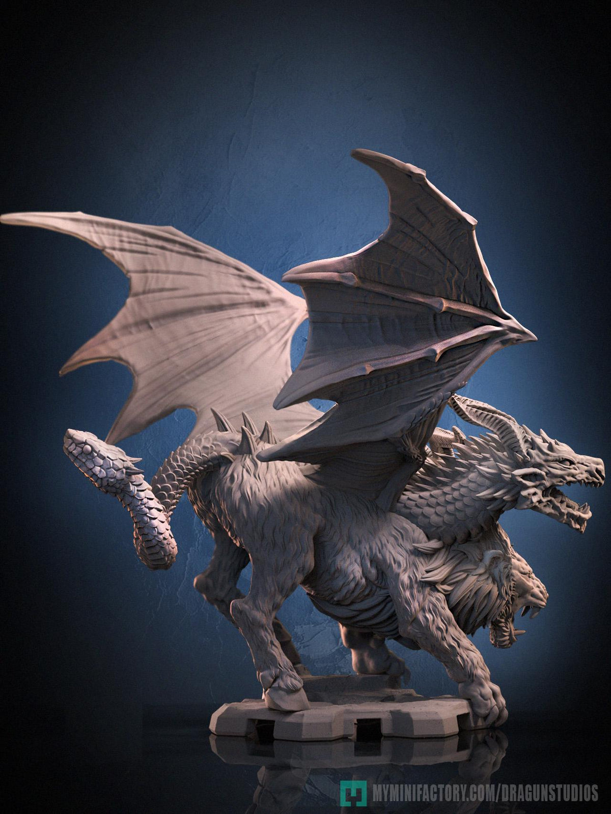 Chimera Miniature - DraGun Studios - 57mm / 80mm - Resin Printed Figure for D&D, TTRPGs, and Board Games