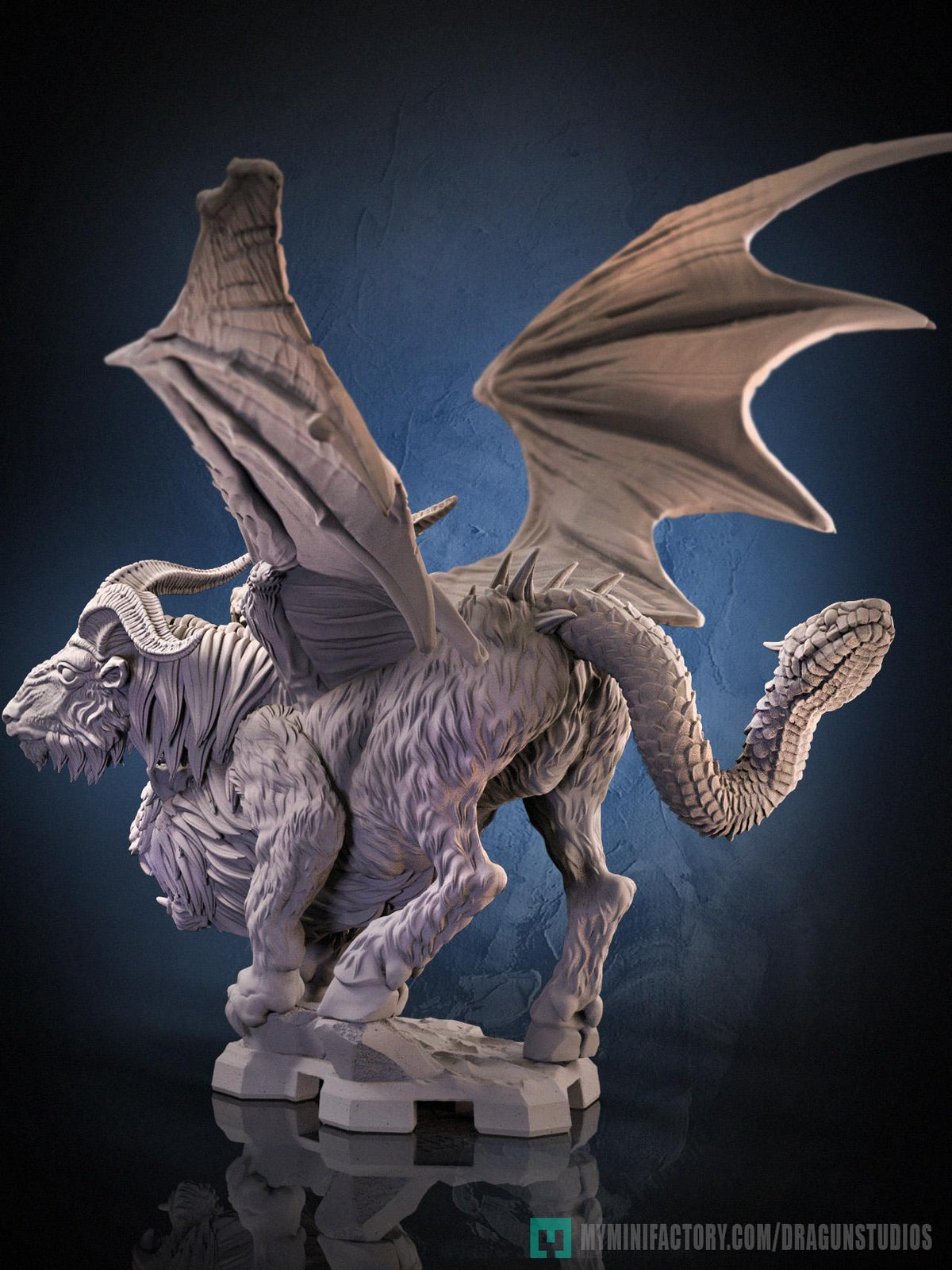 Chimera Miniature - DraGun Studios - 57mm / 80mm - Resin Printed Figure for D&D, TTRPGs, and Board Games