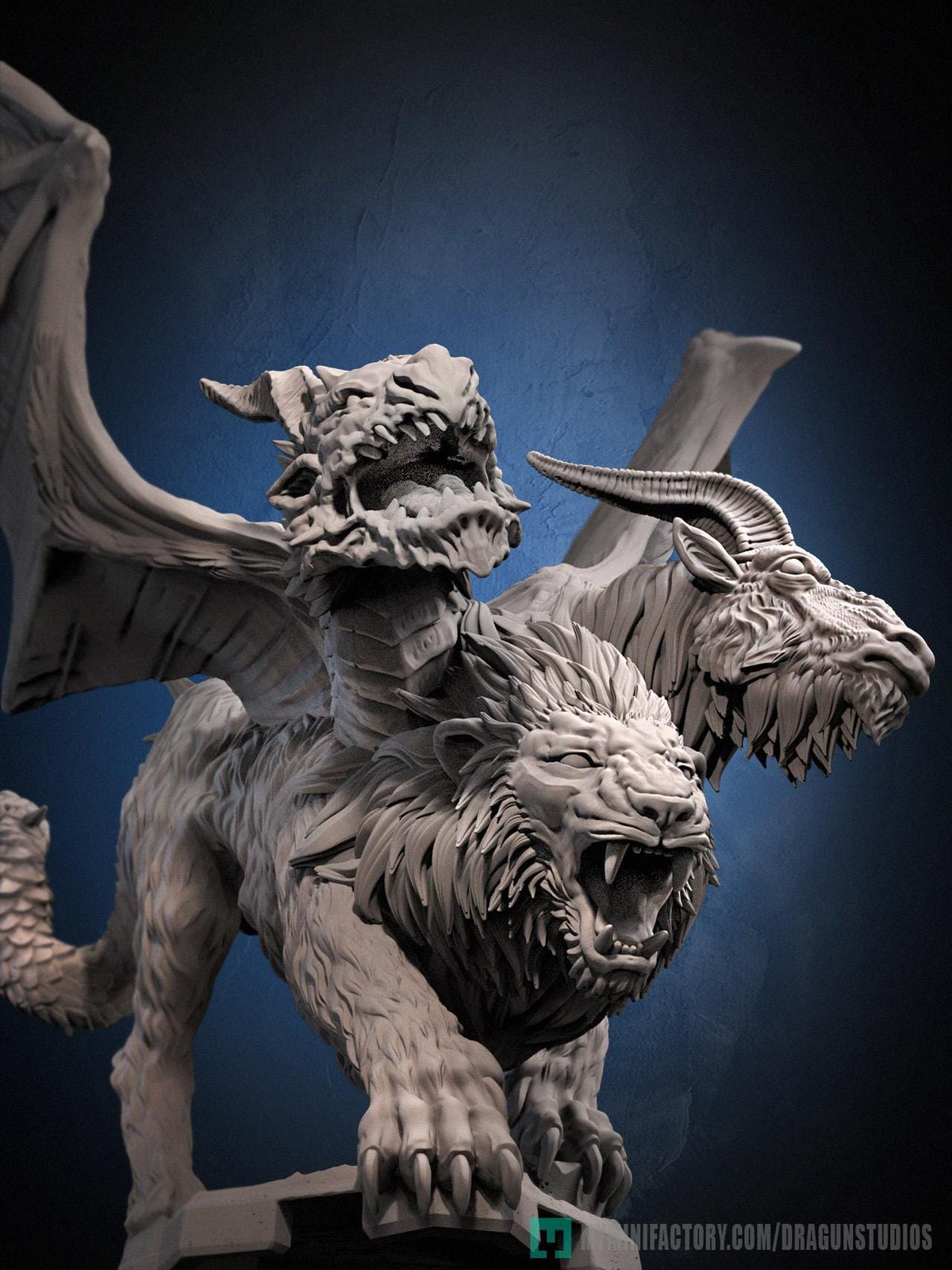 Chimera Miniature - DraGun Studios - 57mm / 80mm - Resin Printed Figure for D&D, TTRPGs, and Board Games