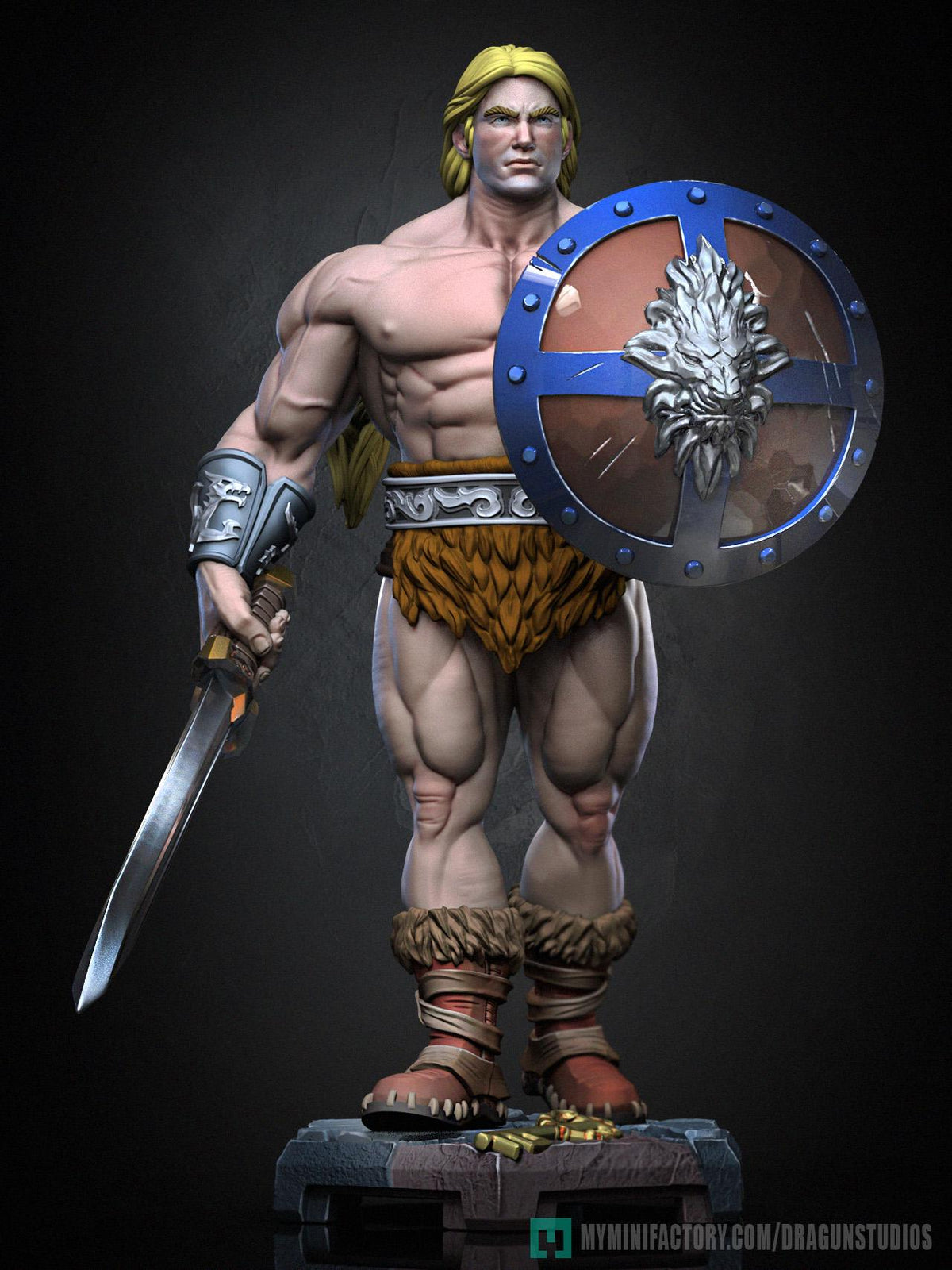 Alan the Brave Miniature - DraGun Studios - 28mm / 32mm / 36mm / 75mm - Resin Printed Figure for D&D, TTRPGs, and Board Games