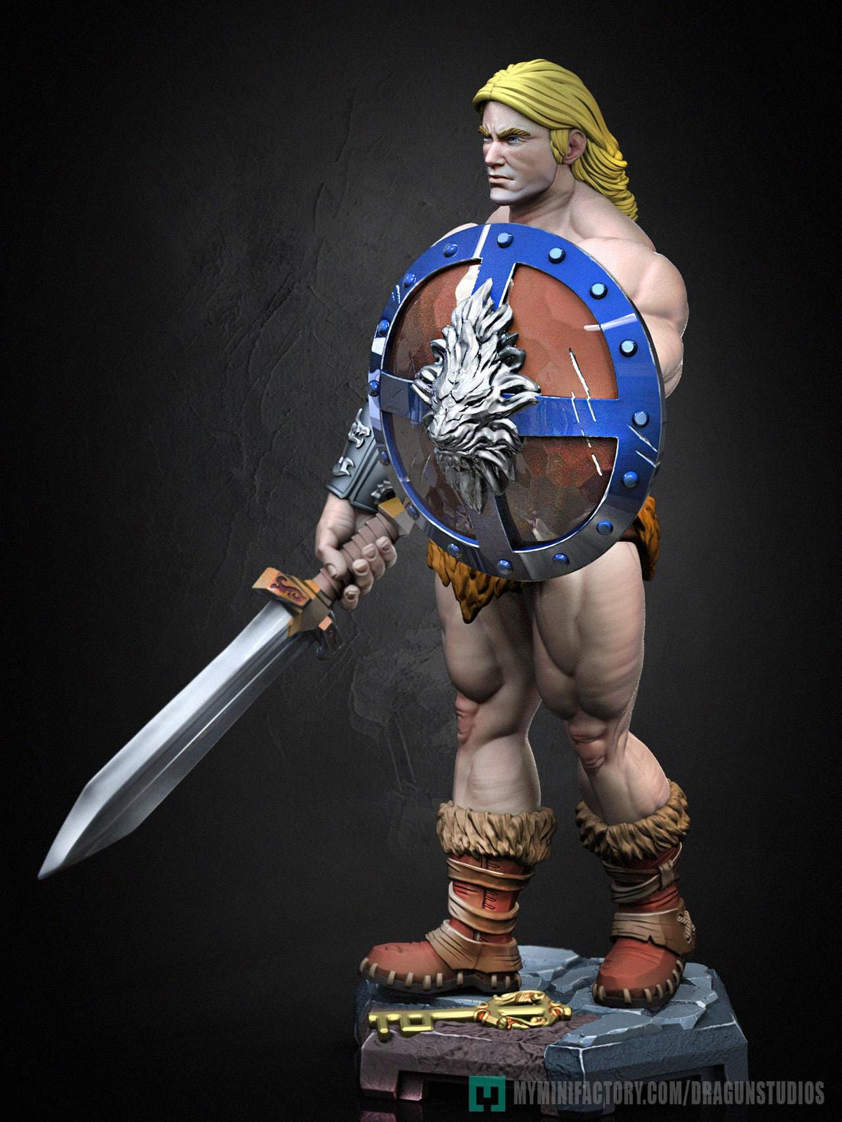 Alan the Brave Miniature - DraGun Studios - 28mm / 32mm / 36mm / 75mm - Resin Printed Figure for D&D, TTRPGs, and Board Games