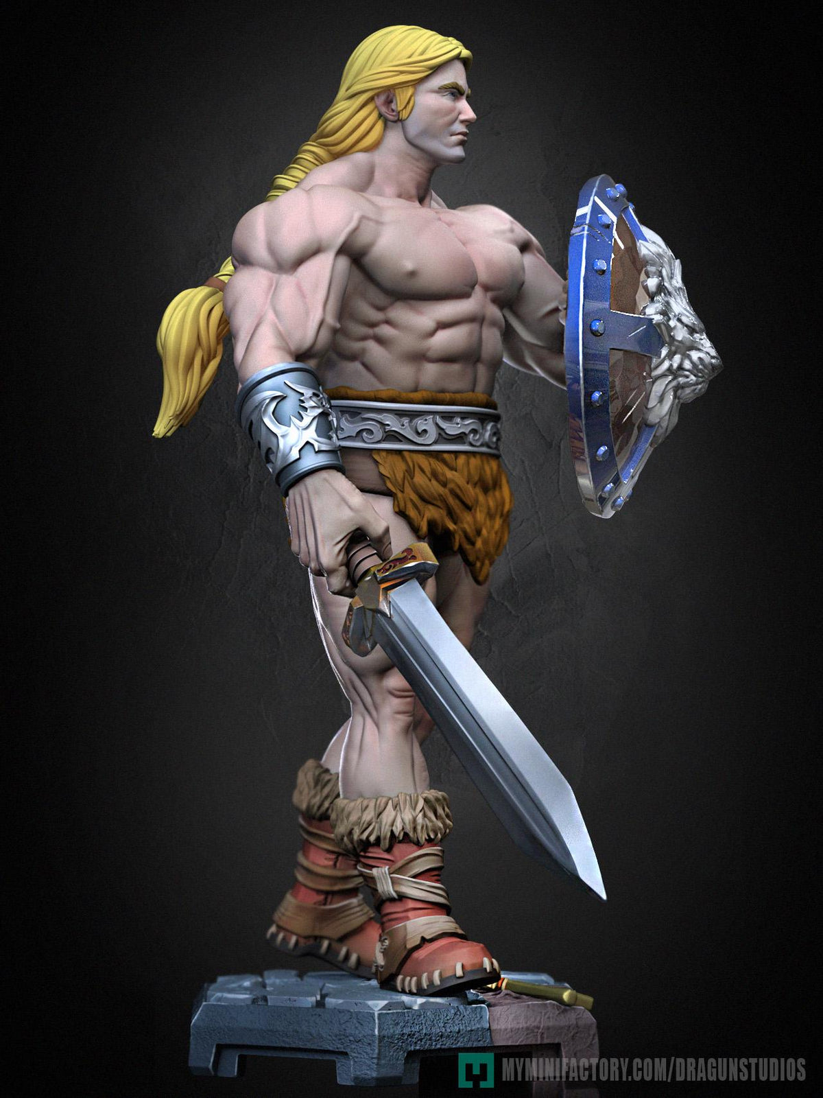 Alan the Brave Miniature - DraGun Studios - 28mm / 32mm / 36mm / 75mm - Resin Printed Figure for D&D, TTRPGs, and Board Games