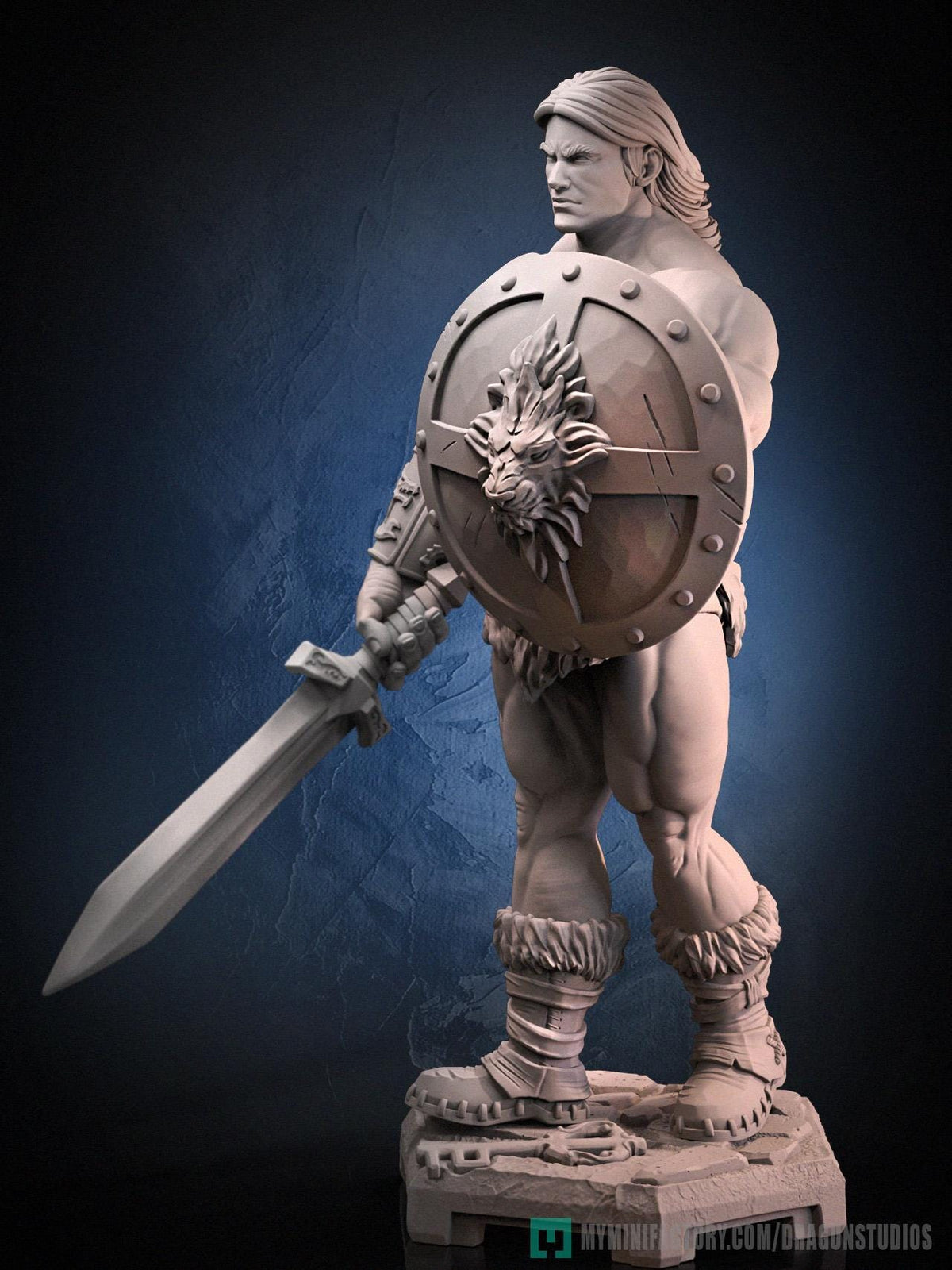 Alan the Brave Miniature - DraGun Studios - 28mm / 32mm / 36mm / 75mm - Resin Printed Figure for D&D, TTRPGs, and Board Games