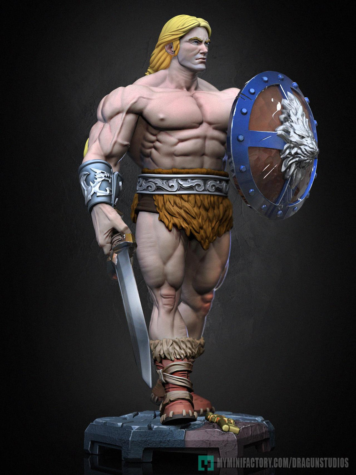 Alan the Brave Miniature - DraGun Studios - 28mm / 32mm / 36mm / 75mm - Resin Printed Figure for D&D, TTRPGs, and Board Games
