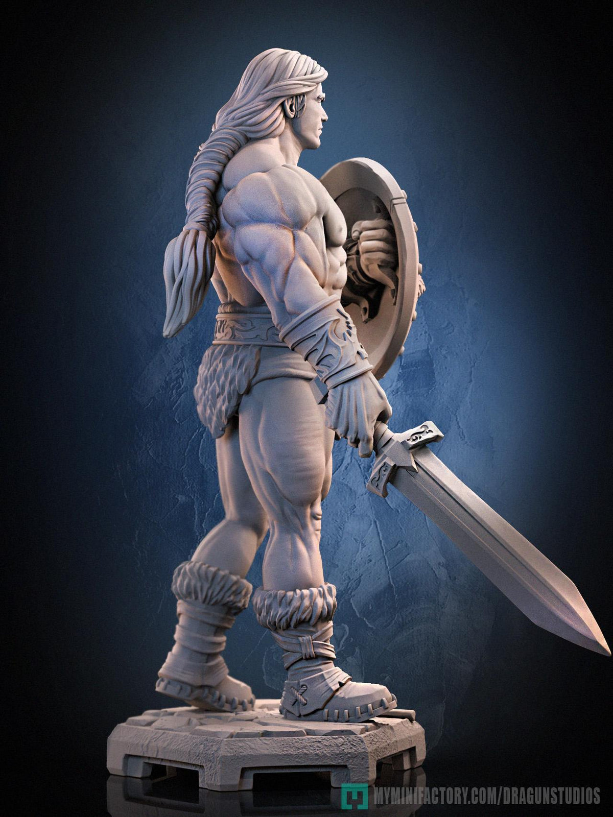 Alan the Brave Miniature - DraGun Studios - 28mm / 32mm / 36mm / 75mm - Resin Printed Figure for D&D, TTRPGs, and Board Games