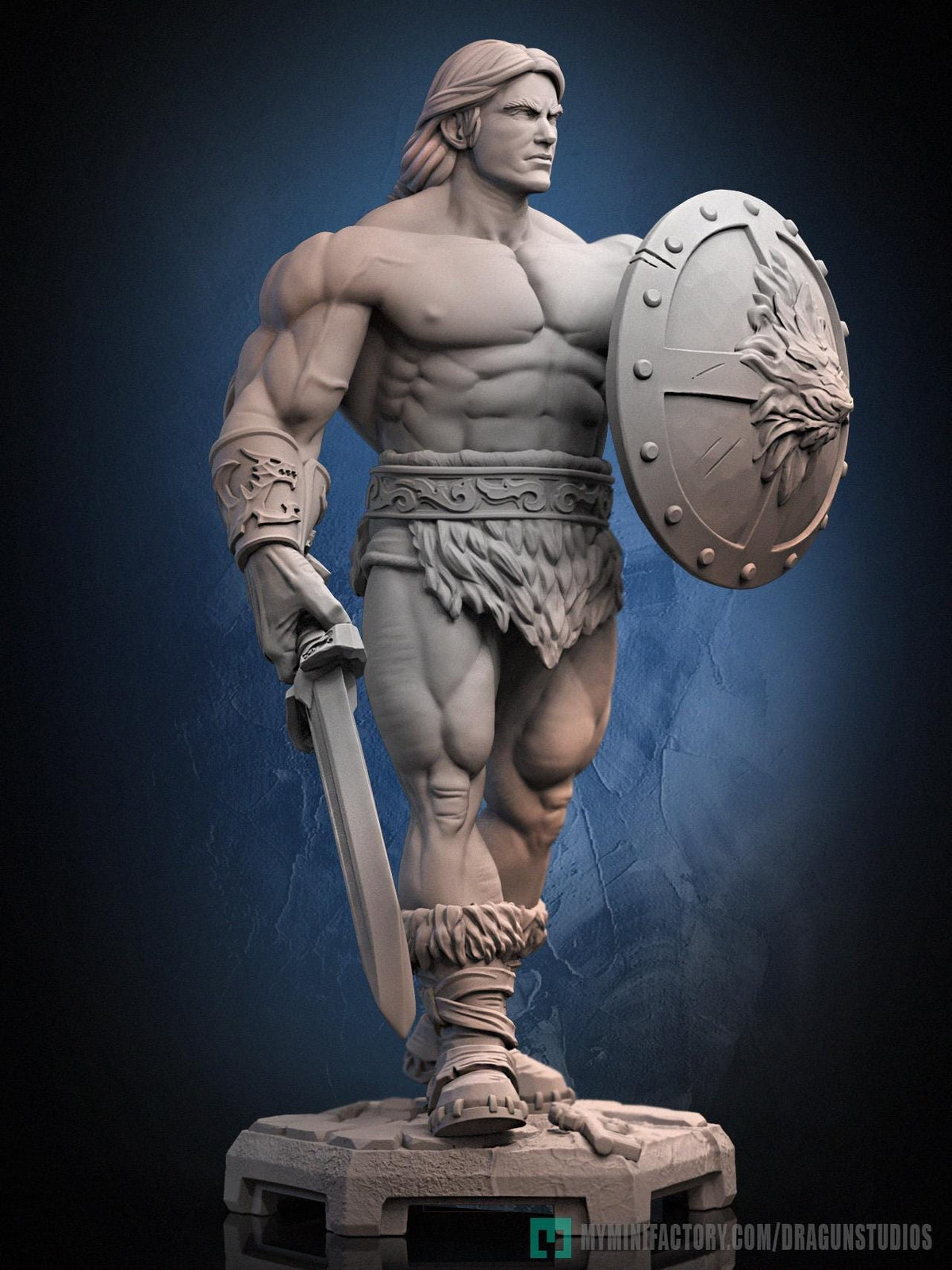 Alan the Brave Miniature - DraGun Studios - 28mm / 32mm / 36mm / 75mm - Resin Printed Figure for D&D, TTRPGs, and Board Games