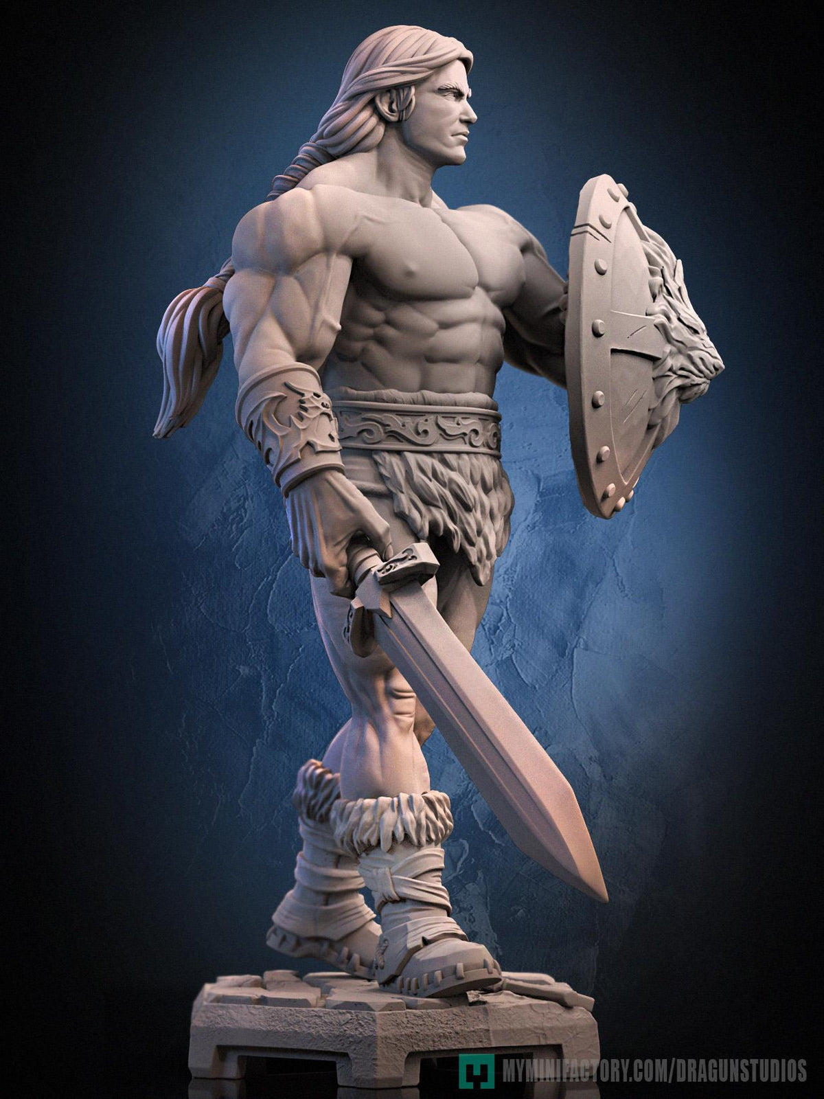 Alan the Brave Miniature - DraGun Studios - 28mm / 32mm / 36mm / 75mm - Resin Printed Figure for D&D, TTRPGs, and Board Games