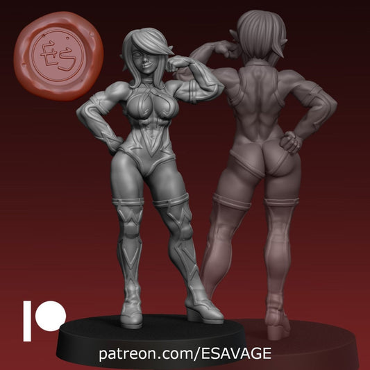 Half-Orc Lady - Ethan Savage Studios - 15mm / 28mm / 32mm / 36mm