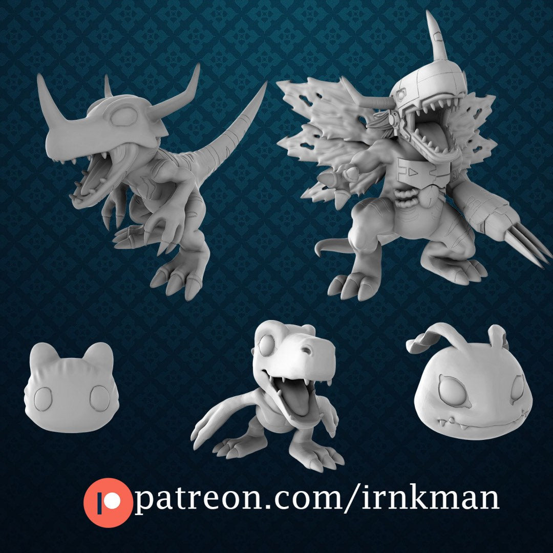 Greymon Digivolution Line Miniatures - Irnkman's Minis
