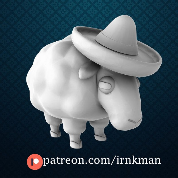 Sombrero Sheep Miniature - Irnkman's Minis - 28mm / 32mm / 36mm