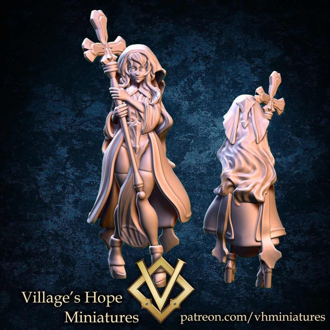 Anime Priestess Girl - Village’s Hope - 28mm / 32mm / 36mm