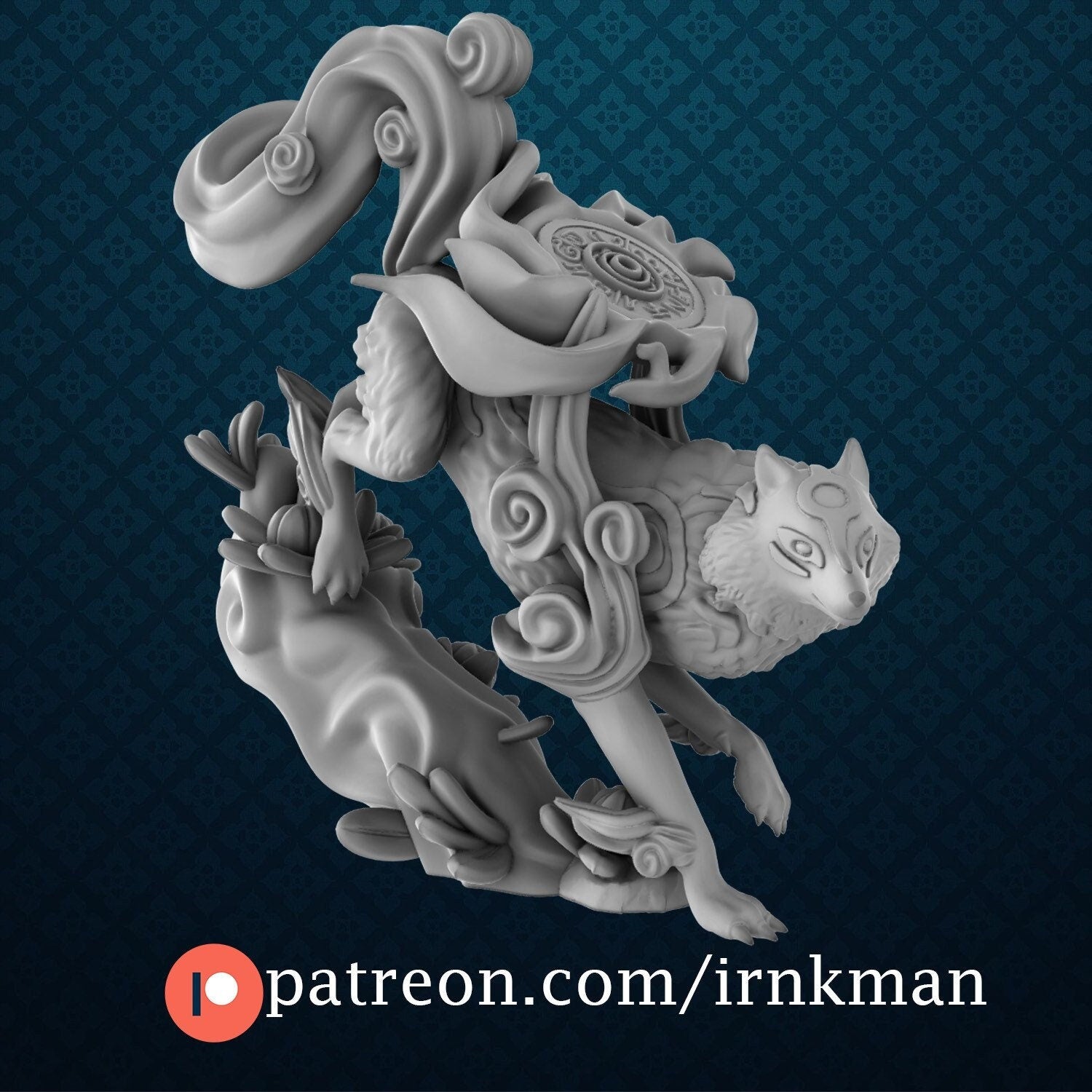 Wolf Goddess Miniature - Irnkman's Minis - 60mm