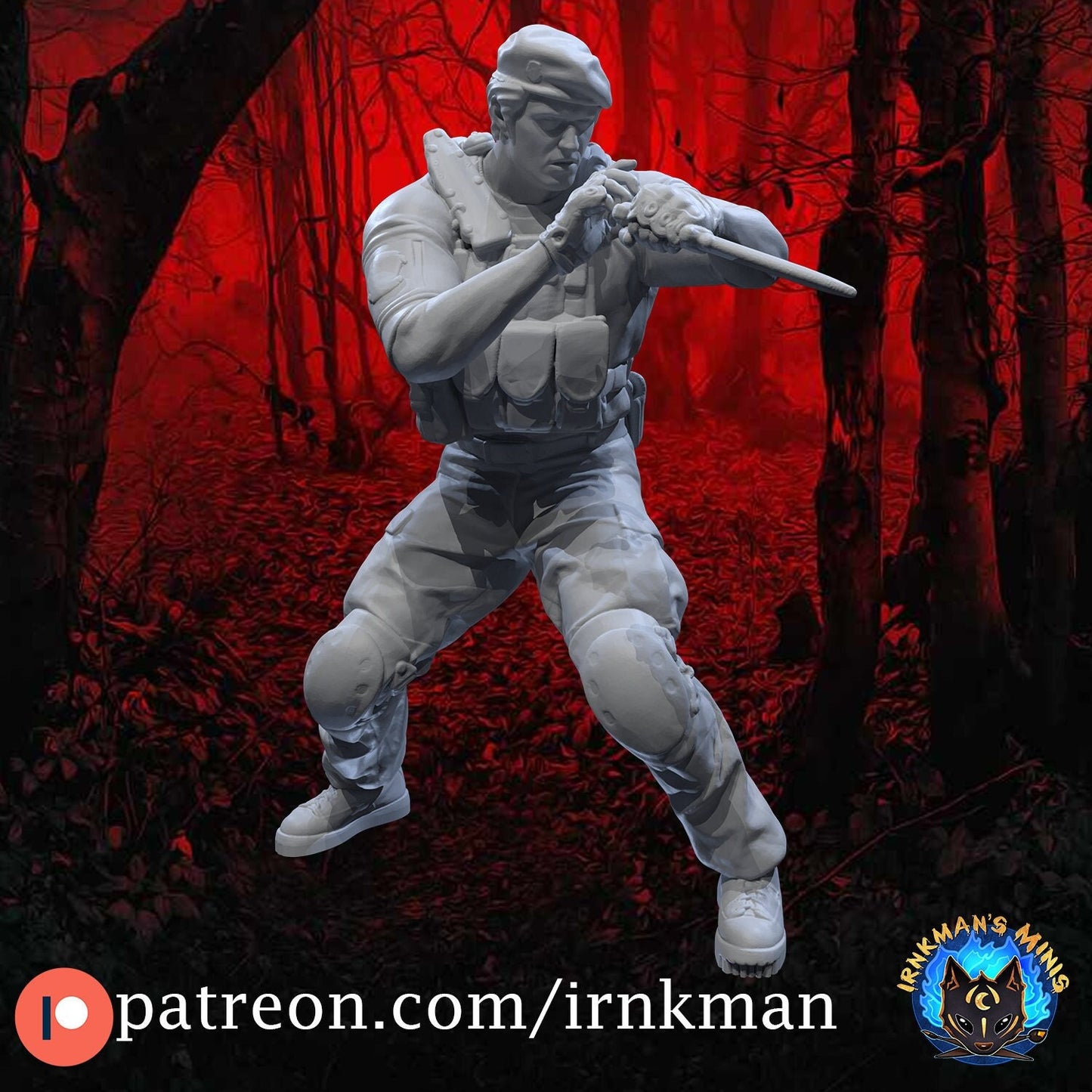 The Major (Human and Bioweapon vers.) Miniature - Irnkman's Minis - 28mm / 32mm / 36mm