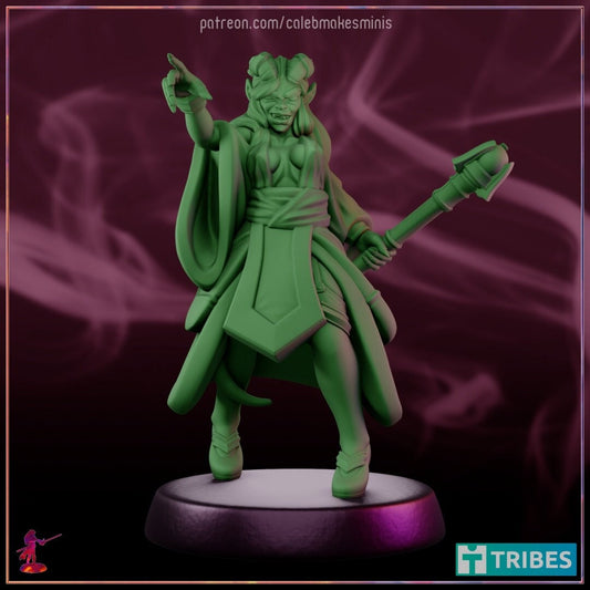 Tempest the Tiefling - Caleb Makes Minis - 28mm / 32mm / 36mm