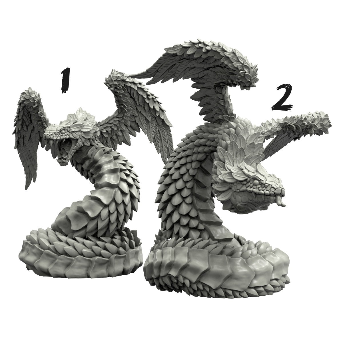 Feathered Serpent Miniature (Two Variations) - Adaevy Creations - 28mm / 32mm / 36mm