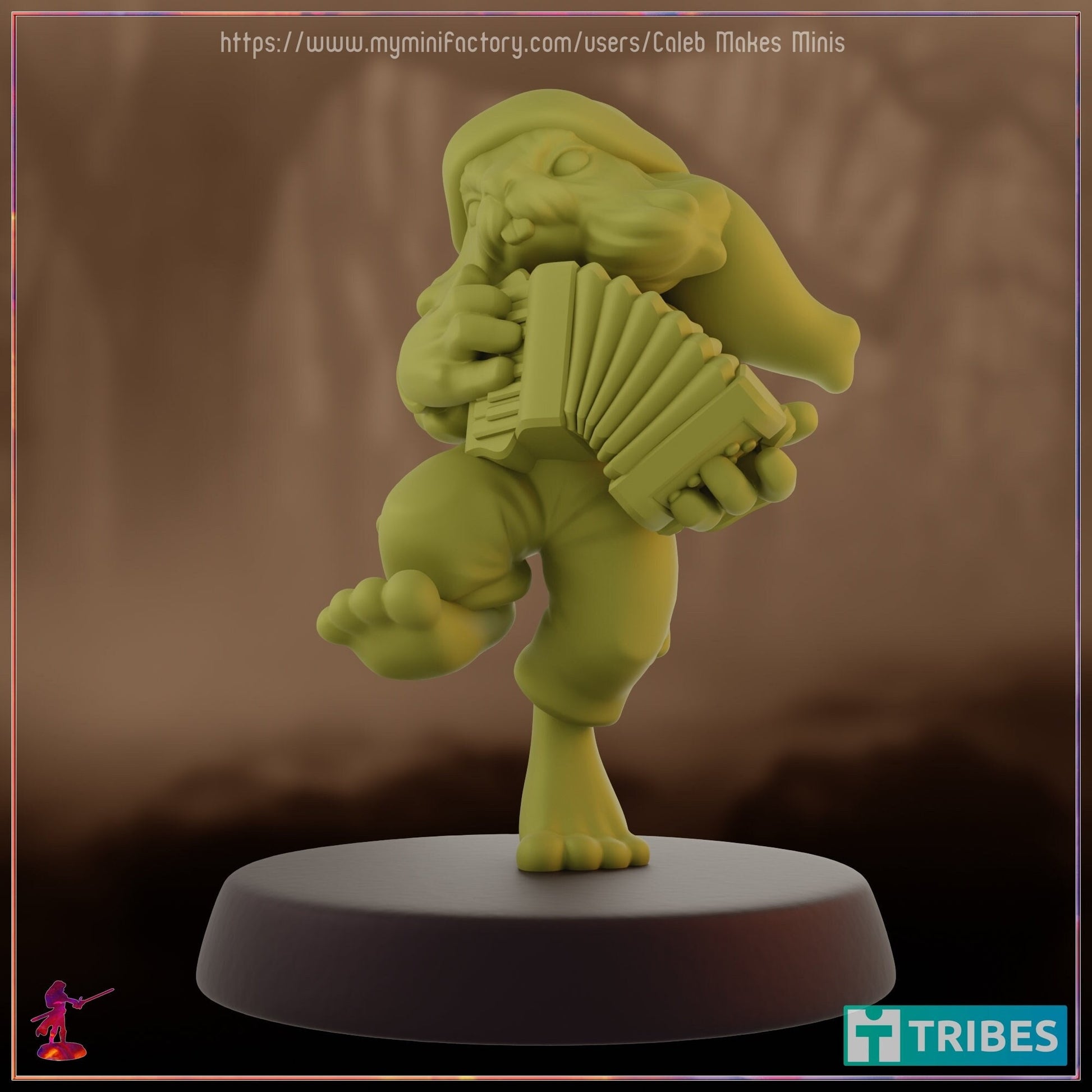 Harengon Accordionist - Caleb Makes Minis - 28mm / 32mm / 36mm